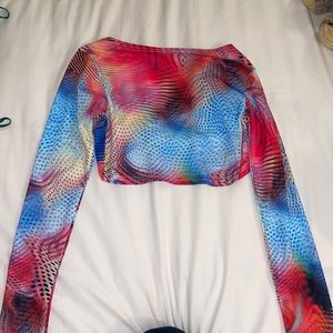 Edikted colorful backless crop top